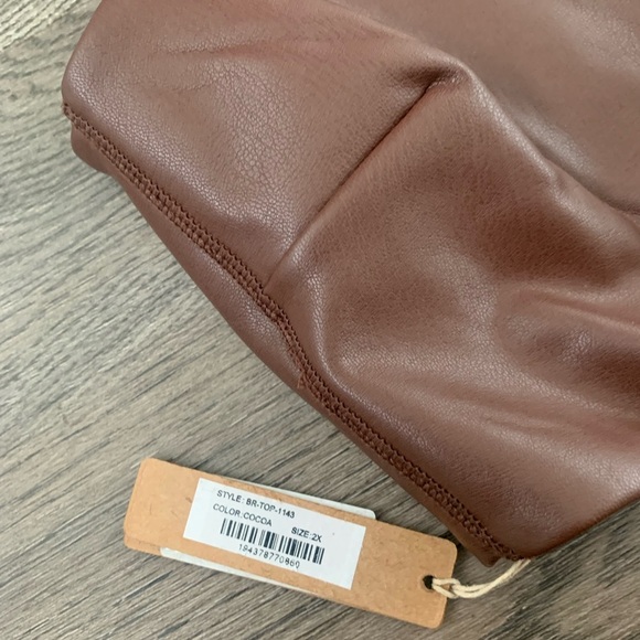 Skims Faux Leather Bralette - Size 2X - Cocoa - NWT - Picture 8 of 8